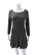 Joie Womens Long Sleeve Scoop Neck Didiere Sweater Dress Gray Size XS