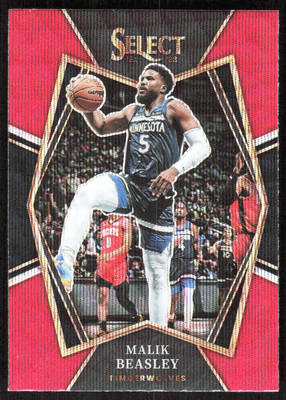 2021-22 9876E Panini Select RED WAVE PRIZM Malik Beasley Minnesota Timberwolves