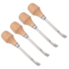 4Pack 9mm Tip 5" Length Carbon Steel Curved Half-round Wood Carving Chisels