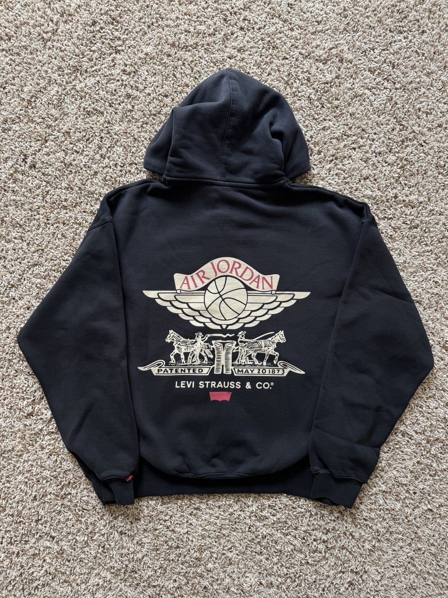 トップス Nike Jordan LEVI'S Zip Hoodie Air Jordan x Levi's Full-Zip Hoodie - 'Black/Pale Ivory' - Kicks