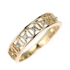 K10YG diamond ring - Auth free shipping from Japan- Auth SELBY_JAPAN
