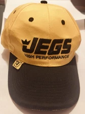 Jegs Hat Yellow Black High Performance Snapback Cotton Twill Hook Loop Adjust