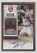 2015 Panini Contenders USA Baseball Ticket Blue Foil Tate Matheny #44 Auto 0b3