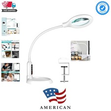 10X Magnifying Glass with Light and Clamp, 5 Color Modes Stepless Dimmable Li...