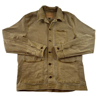 #ad #ad Lucky Brand Denim Chore Coat Jacket Tan Cotton Utility Workwear Men#x27;s Size M $29.99
