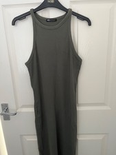 Bodycon Zara ribbed large dress.. khaki/ dark green. Worn and in very good condi
