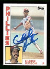 1984 Topps 432 Charlie Hudson signed auto autograph  crisp blue sharpie MZ BXCP5