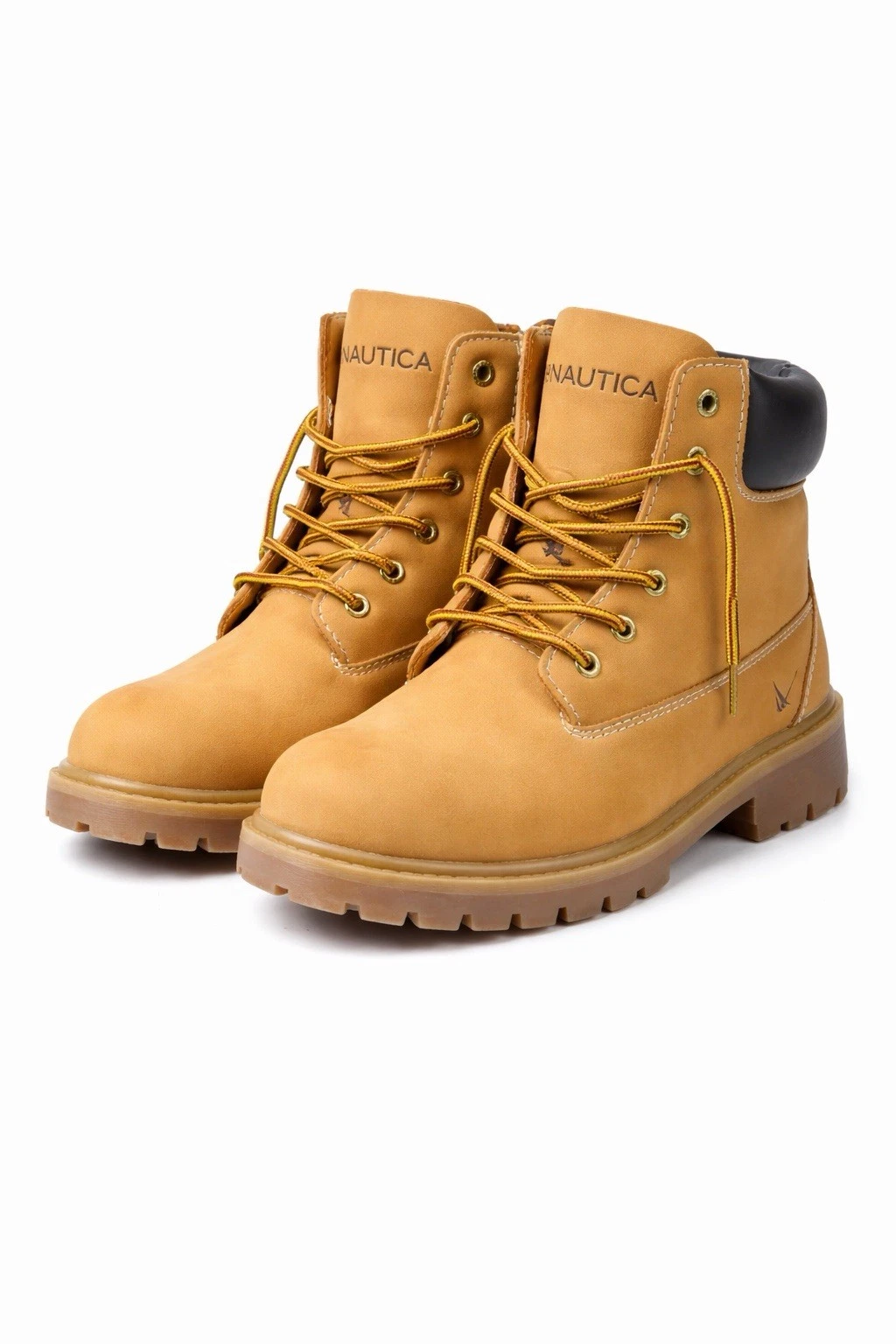 Nautica Work Boots Men’s 8.5 Tan Lace Up Lug Sole Hiking Utility Boot