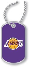 Los Angeles Lakers Domed Dog Tag Necklace