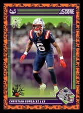 2024 Score-A-Treat Orange Pumpkin #190 Christian Gonzalez New England Patriots