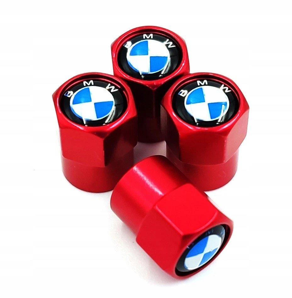 Compatible con BMW 4 piezas Juego de tapas de vástago de válvula de neumático de aluminio anodizado rojo Foto 4 de 4