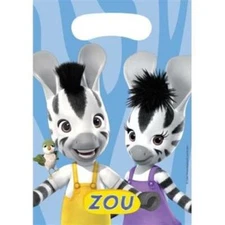 Zou Loot Bags 8 Pack 9" x 6.5" Kids Plastic Party Favors Decorations Supplies