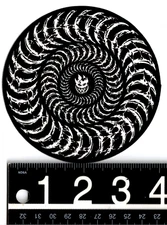 Spitfire Wheels Decay Sticker 4.25 in Round Black/White Skateboard Decal