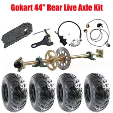 44 inch Rear Live Axle Brake Assembly Kit Wheel Hub Sprocket Caliper for Go Kart