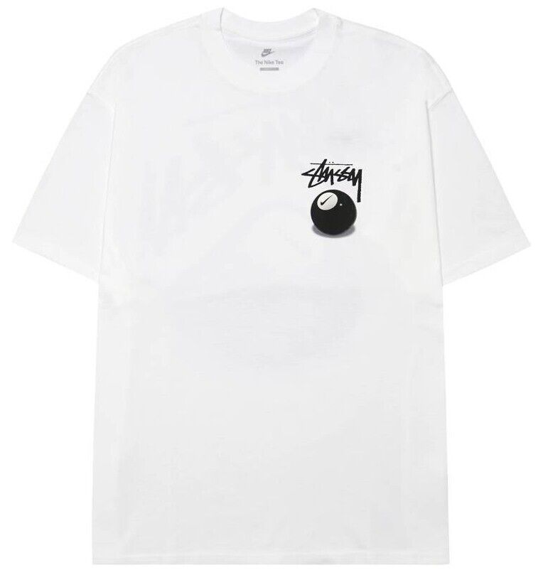 Stussy × Nike SS 8 Ball T-Shirt Tee White Size XS-XXL Brand New