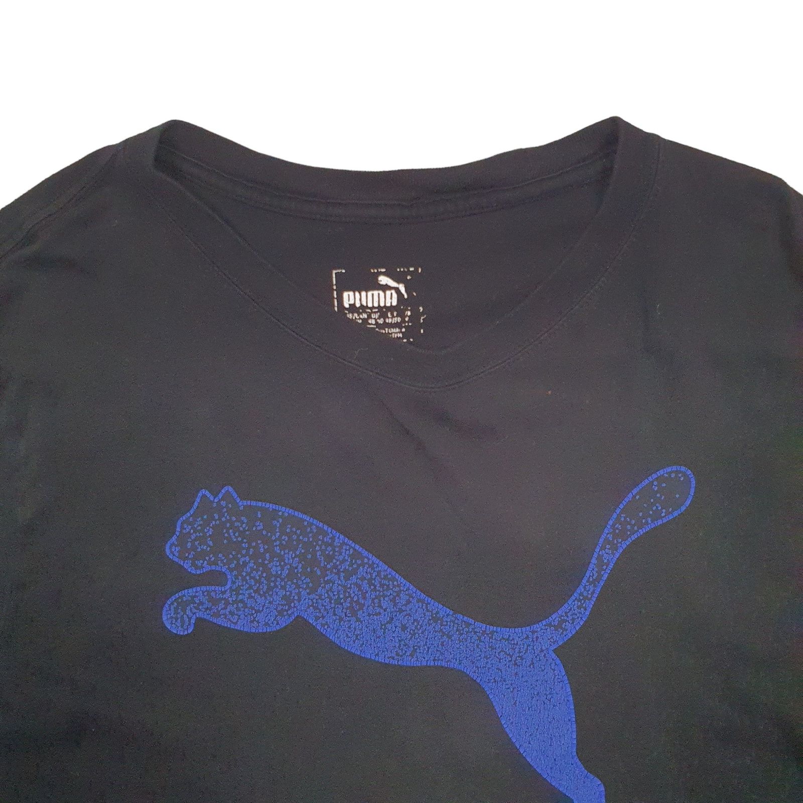 PUMA Black T Shirt Tee Spellout Short Sleeve Cotton Blend Mens M image 3