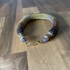 Handmade Snake skin gold brown Bacelet python...
