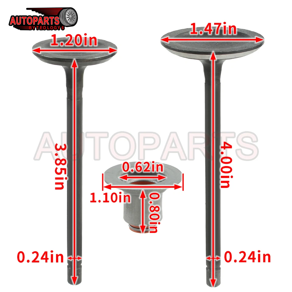 Kit de válvula de escape de admisión para Cadillac CTS 2004-2009 SRX 2005-2010 STS Foto 2 de 4