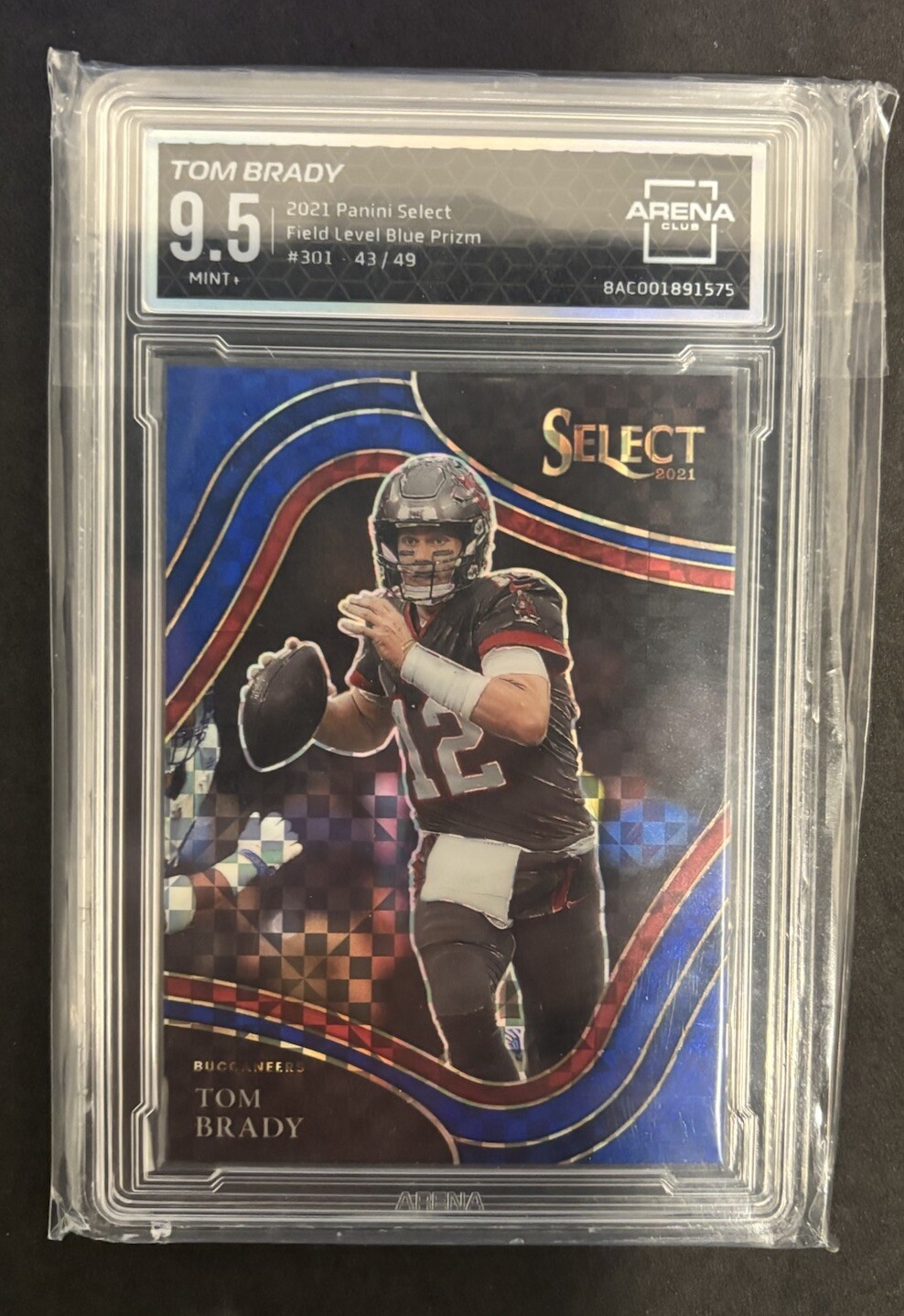 2021 Select Field Level Blue Prizm 43/49 Tom Brady GOAT No 301