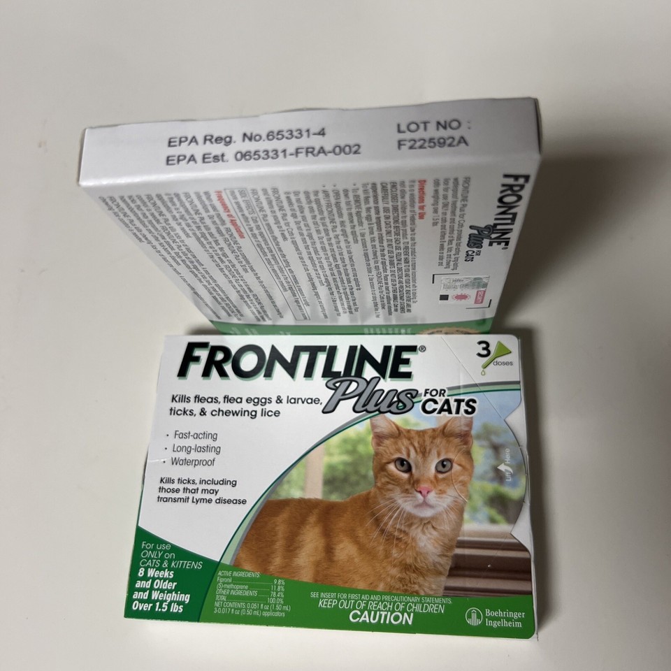 FRONTLINE Plus Flea and Tick Treatment for Cats and Kittens 3 Doses 🔥