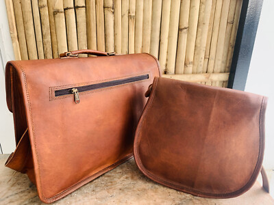 Borsa A Tracolla In Pelle Vintage Taled - Per Laptop 13", Cognac, Unisex - Foto 6