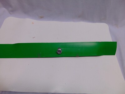 unused green Steel metal lawnmower blade 20 1/2'' L 2 1/2'' W  1/2'' screw #3