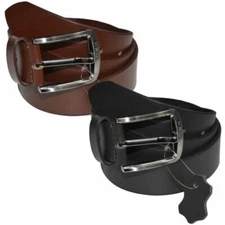 Kruze Mens Genuine Real Leather Belt for Jeans Big King Size Buckle Belts W32-52