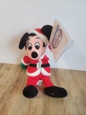 New The Disney Store Mini Bean Bag Santa Mickey 7"