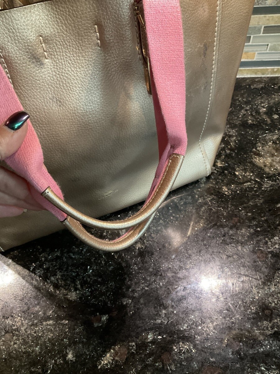 coach metallic rose gold large leather derby bag Coach Derby Metallic Tote | Brixton Baker main image 4