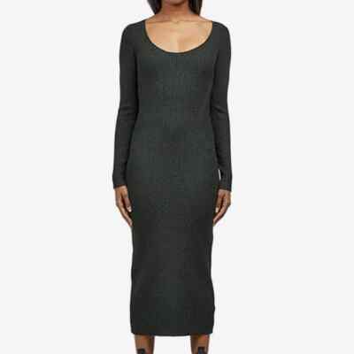 ganni green knit dress Ganni + Green Melange Knit Dress