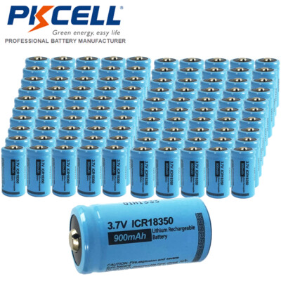 100Pcs Rechargeable ICR 18350 900mAh 3.7V Li-ion Batteries for Warforce laser