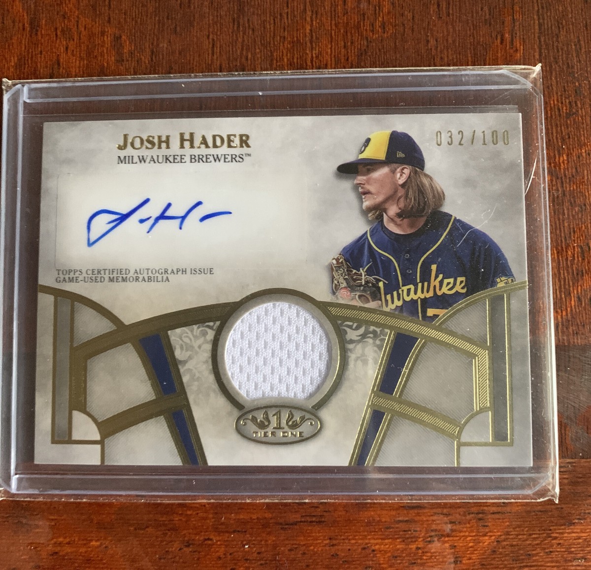 2021 Topps Tier One Josh Hader Patch Auto #T1AR-JH /100 | eBay