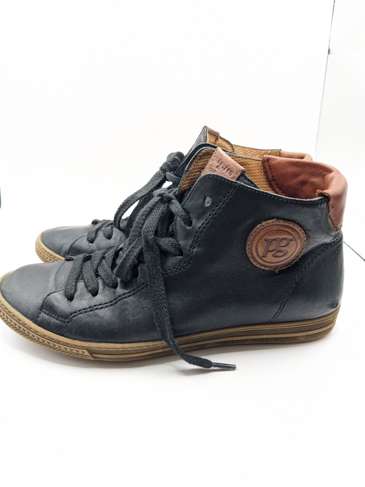 Paul Green Munchen Black Hightop Tennis Shoes US 5.5,… Gem