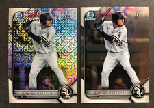 2x 2022 Bowman Chrome 1st Lenyn Sosa Mojo Refractor + Base BCP-76 White Sox Lot