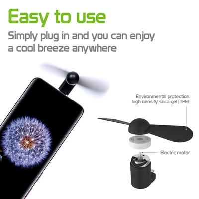 Portable Mini Fan Cooler for Type C USB c Devices Huawei Samsung Sony LG Xiaomi