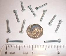 #2-56 x 5/8" Pan Head, Slotted Drive, Zinc Finish, Steel Machine Screws 2-56