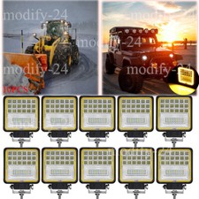 10X 60W LED Work Light Truck OffRoad Tractor Flood Lights 12V 24V Square 4 Inch