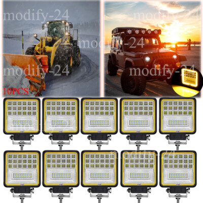10X 60W LED Work Light Truck OffRoad Tractor Flood Lights 12V 24V Square 4 Inch