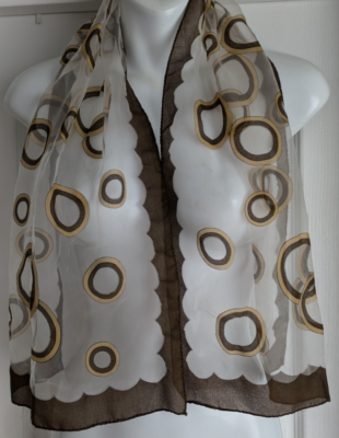 Brown Circles Silky Scarf  Retro Polka main image 4