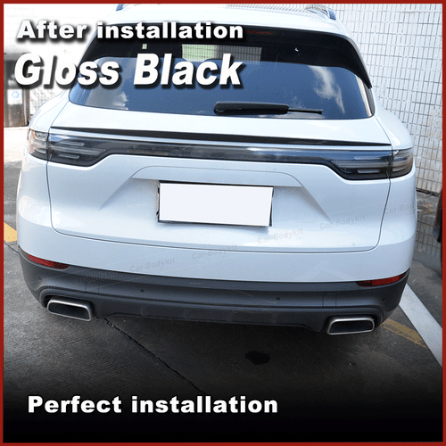 Spoiler nero lucido centrale spoiler posteriore ala labbro per Porsche Cayenne 2018-22 - Foto 2 di 11
