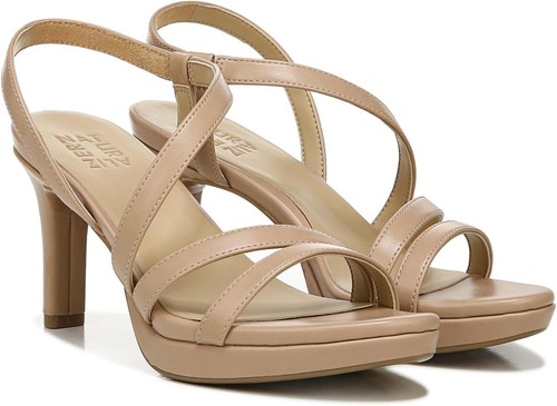 Elegant Women's Platform Heeled Sandals with Rhinestones - Eco-Friendly Choice - Picture 4 of 11