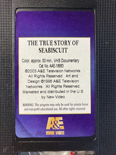 The True Story Of Seabiscuit A&E Home Video VHS Promotional Video - Picture 2 of 5