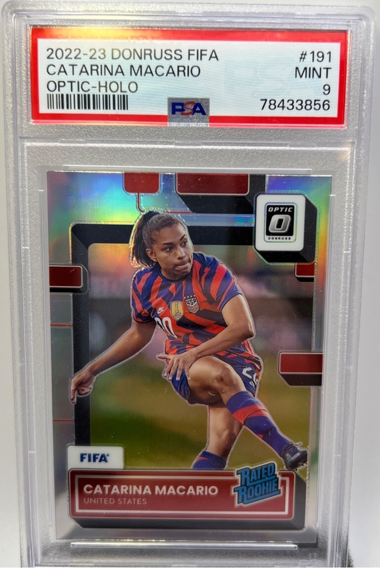 2022-23 Donruss FIFA Catarina Macario Optic Holo Silver Prizm  Rookie PSA 9 USA