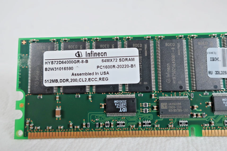 Infineon HYS72D64000GR-8-B SDRAM Memory Module 512MB PC1600R-20220-B1 - Image 2 of 4