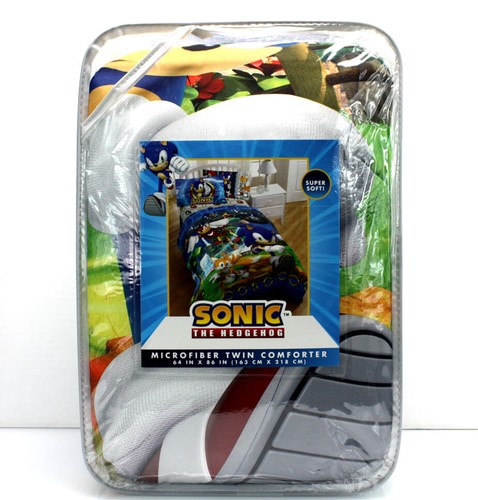 6 Piece- SONIC the HEDGEHOG Comforter + Sheet Set + Blanket + Plush Sonic - TWIN - Picture 5 of 12