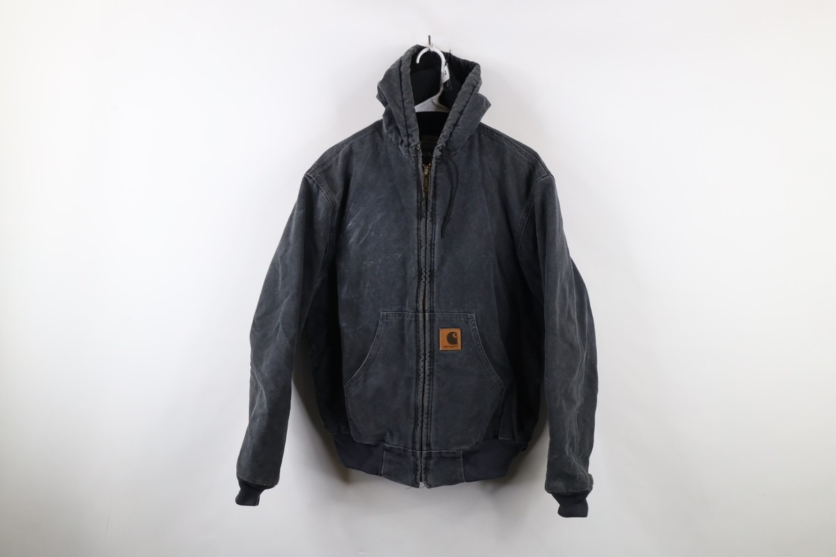 Vtg Y2K 2000 Carhartt Mens M Distressed Quilted Hooded Canvas