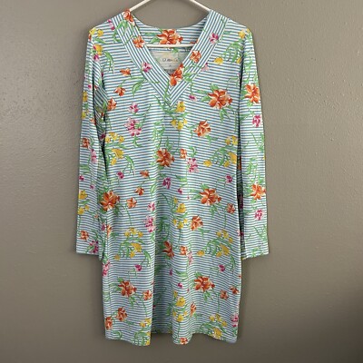 pink and green stripe golf dress IBKUL Long Sleeve V-Neck Floral Womens M SPF 50+ Athletic Mesh True Red VM