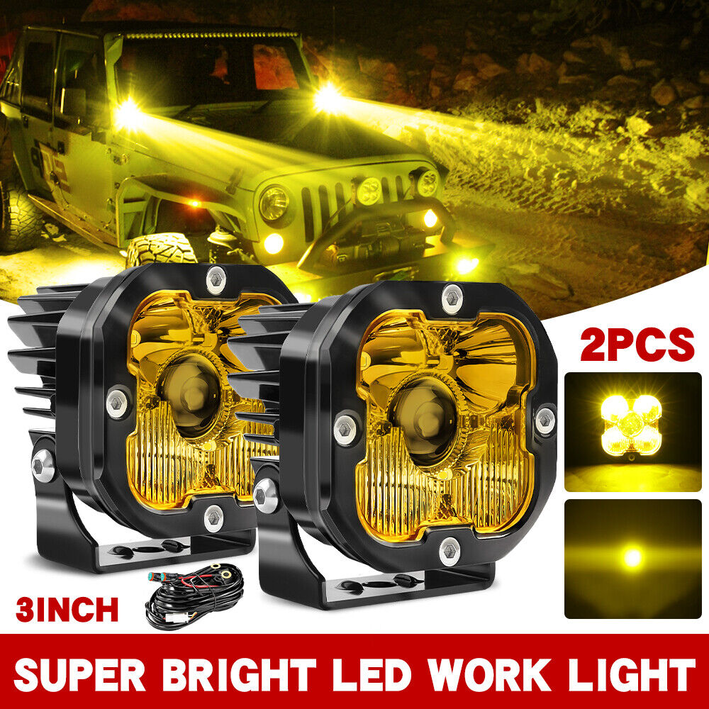 Bumper 3"inch LED Fog Lights Pods Laser For Toyota Tacoma Tundra 4Runner 4WD SUV