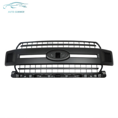 For Ford F150 XLT 2018 2019 2020 Front Upper Bumper Grille Grill Black Textured