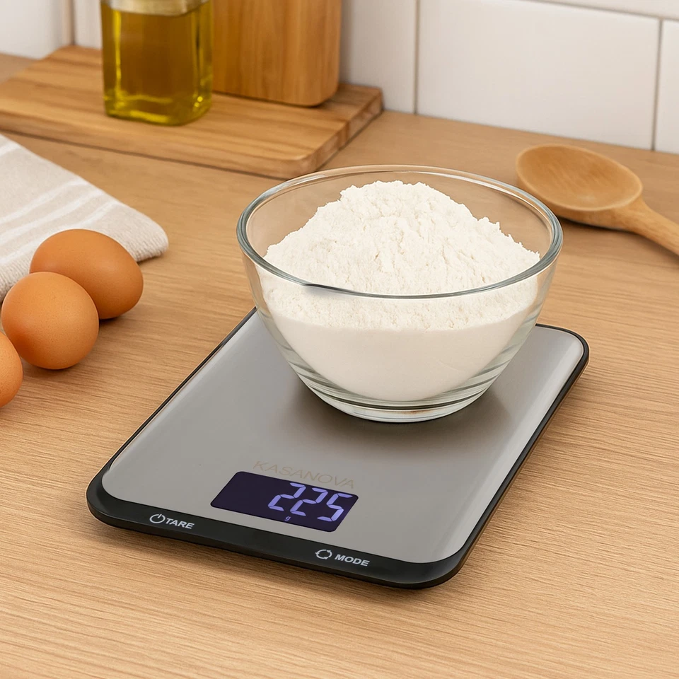 Bilancia da cucina digitale 5 kg acciaio inox argento - Immagine 2 di 4